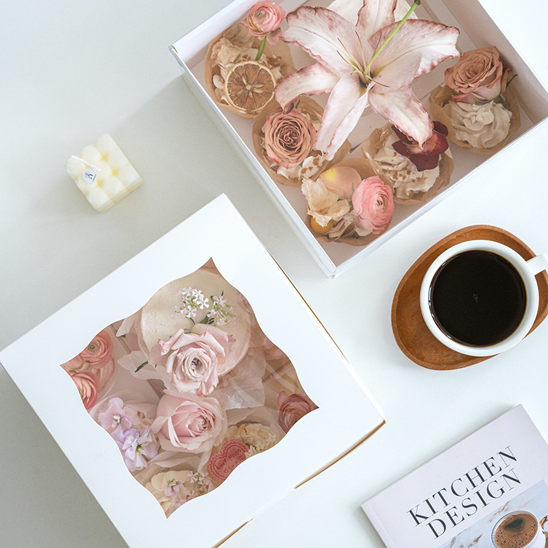 Hộp đựng bánh cupcake 5ô + 1 bánh kem (bento) /hộp bánh cupcake