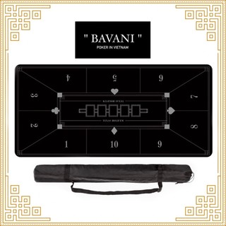 Thảm poker classic black line cao su mặt nỉ cao cấp hàng chính hãng - tặng kèm túi đeo , loại 120 x 60cm và 180 x 90cm
