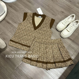 [CÓ SẴN] Set Váy Cổ Tim Đì O Kiều Trang Basic Hot Hit