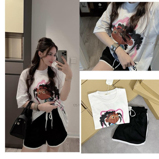 Set bộ áo thun phông em bé và quần sọc viền