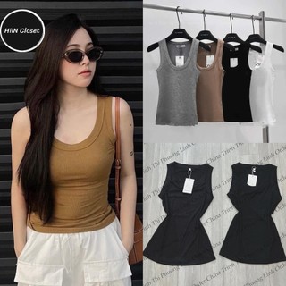  Áo ba lỗ trơn viền bản to / Áo thun fom ôm body chất tăm lạnh HiiNCloset -095