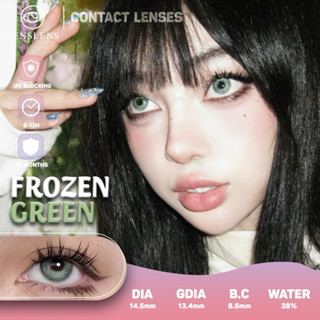 Lens Mắt Kính Áp Tròng Xanh Lá Hoạ Tiết Băng Frozen Green