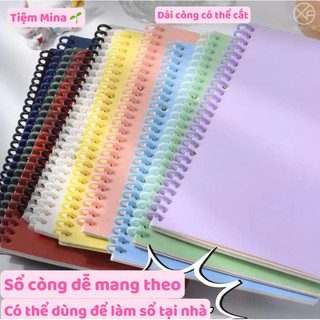  Sổ còng MOKA - TỰ LÀM TẠI NHÀ - dễ dàng thay giấy khổ A5 màu trơn pastel
