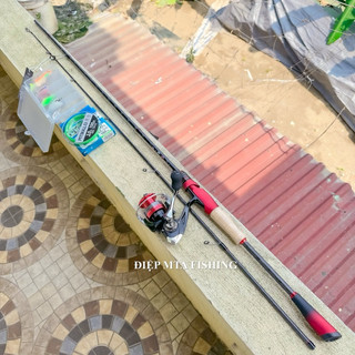  ComBo Bộ Cần câu lure bọ cạp Đỏ phôi xoắn X kết hợp máy đứng Ranmi Br3000 Đi Kèm dây dù x8 và bộ mồi lure 
