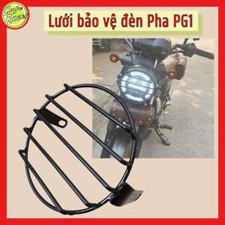 Lưới sắt sơn đen lắp ngoài đèn pha PG1 bảo vệ đèn khỏi va đập