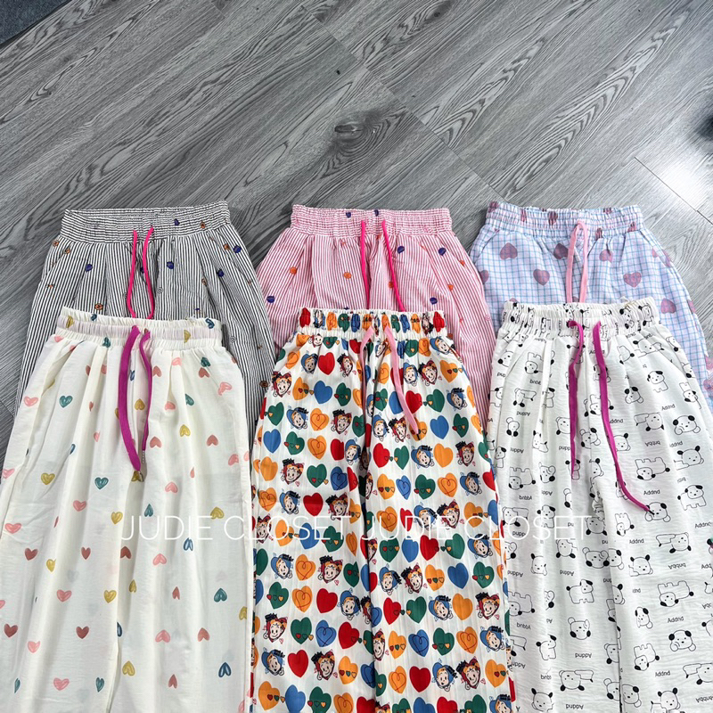 Quần Baggy Nữ Cạp Cao,Quần Nữ Dáng Lửng Hình In Chất Thô Mềm Nhiều Màu Kèm Dây Rút JUDIE.Closet | BigBuy360 - bigbuy360.vn