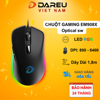 Chuột Gaming Dareu EM908X - Optical Switch (LED RGB, BRAVO sensor)