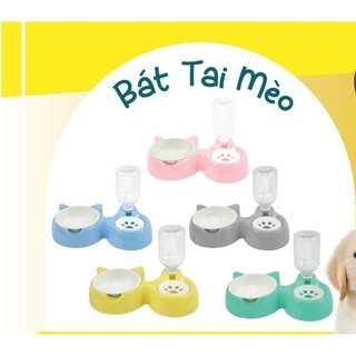 Bát ăn cho Mèo❤️Giá Sỉ❤️bát ăn kèm bình nước tự động cho chó mèo