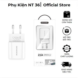 Củ sạc Sendem OG06 2.1A chuẩn Châu Âu  chính hãng HTH TECHNOLOGICAL
