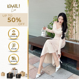 Set áo kiểu dài tay Emili phối chân váy xòe công sở set bộ đi làm đi tiệc  