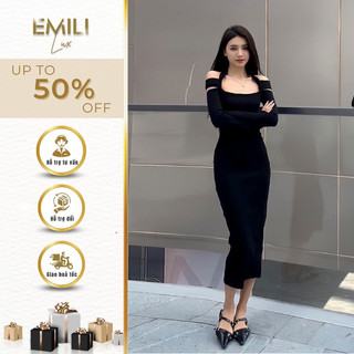 Đầm body trễ vai cách điệu Emili đầm body xinh đi tiệc cưới 