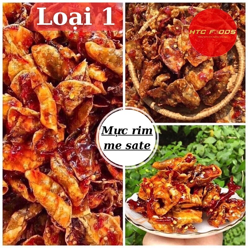 Khô mực rim me sa tế nguyên con loại 1, mực khô rim me, mực tẩm gia vị siêu ngon 250g/500g, HTC Food