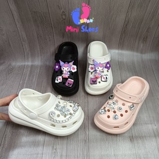 Dép cross cho bé gái, sục cho bé gái đi êm có charm kuromi xinh hottrend 2024- 333 - Fom to lùi size