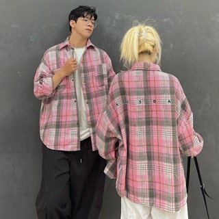 Áo sơ mi flannel nq30 dài tayi caro form rộng nam nữ unisex