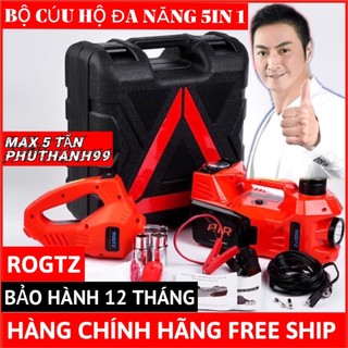 Bộ dụng cụ cứu hộ ô tô 5in1, kích nâng gầm ô Tô, chính hãng ROGTZ, kích gầm, Tháo ốc, bơm hơi, sos bảo hành 12 tháng
