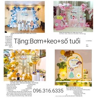 Combo sét trang trí sinh nhật kèm sét hình chibi,trang trí sinh nhật,đầy tháng,thôi nôi cho bé trai,bé gái