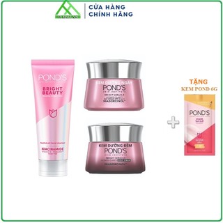 Combo Dưỡng Da Pond Trắng Hồng (3 Sản Phẩm: Sữa Rửa Mặt, Kem Pond Ngày và Đêm)
