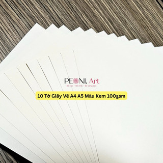 10 tờ giấy vẽ a4 a5 màu kem 100gsm giấy vẽ tranh, giấy vẽ chì, giấy phác thảo