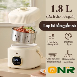 nồi lẩu điện mini 2L nồi hấp 2 tầng nồi hấp điện nồi điện đa năng mini nồi nấu lẩu điện