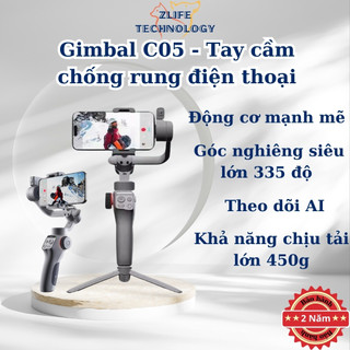 Gimbal CAPTURE C05, tay cầm chống rung điện thoại có AI thông minh, gậy quay video chụp ảnh chịu được tải cao