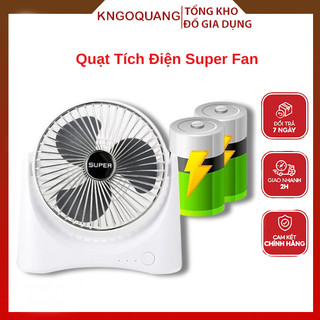 Quạt tích điện super fan, quạt sạc điện super fan, quạt để bàn 3 chế độ mát xoay 360 độ