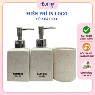 Bình sứ đựng nước rửa tay, lọ sứ đựng dầu gội, sữa tắm gốm sứ Bát Tràng cao cấp, bình vuông cát trắng 300ml
