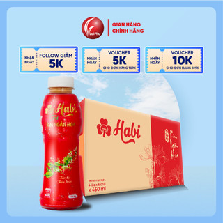Trà thảo mộc kim ngân hoa habi chai 450ml - thùng 24 chai