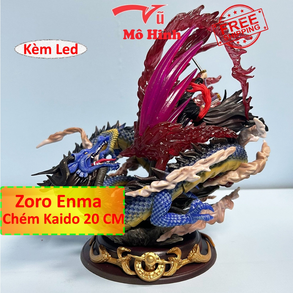 Mô Hình One Piece Zoro Enma đại chiến kaido rồng - cao 20cm  - box màu khác mô hình - Vũ mô hình