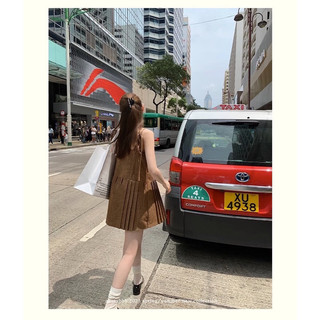 Pass đầm 2 dây cổ V màu cà phê siêu xinh