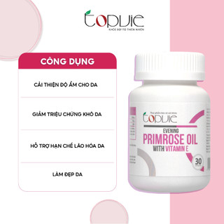 Tinh dầu hoa anh thảo Topvie evening primrose oil with vitamin E 30v giúp đẹp da, cân bằng nội tiết