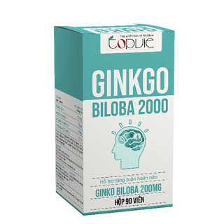 Bổ não Topvie Ginkgo Biloba 2000 tuần hoàn lưu thông máu, tăng cường trí nhớ, giảm tiền đình hộp 90v