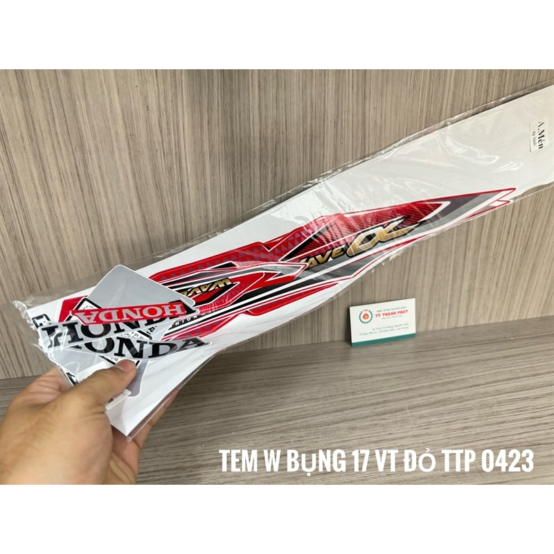 Tem xe Wave A 110 Đỏ 2017 VT đỏ ( 1 Bộ )