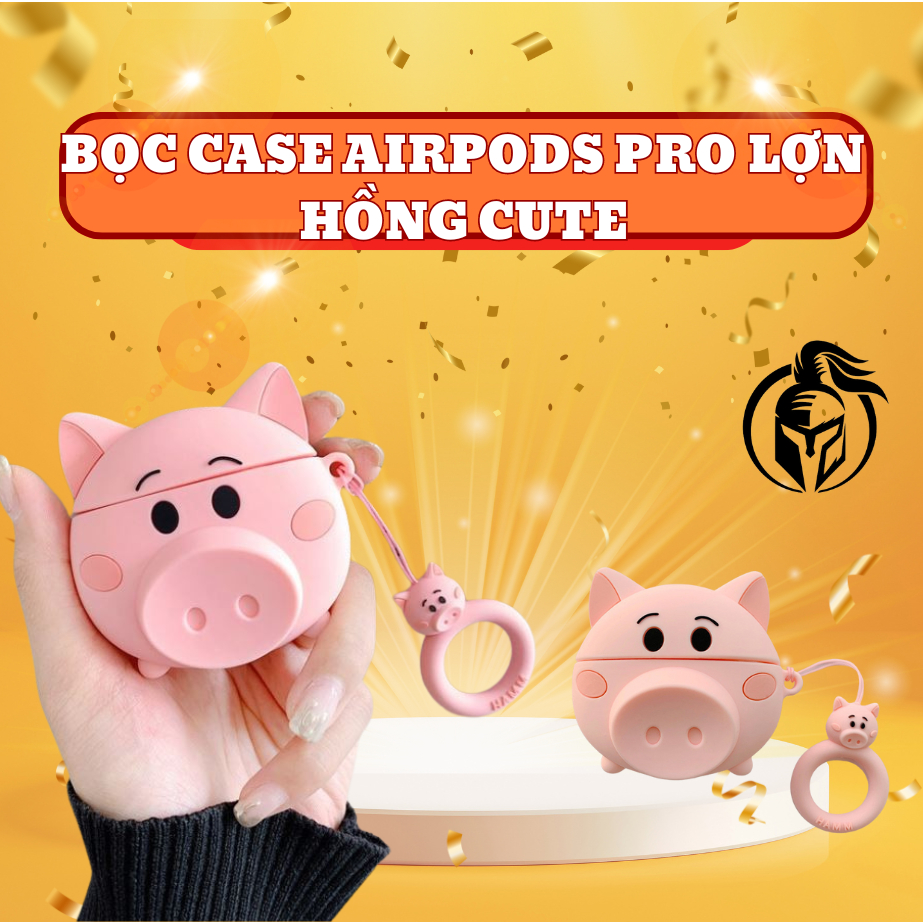 Bọc Case Airpods Pro Lợn Hồng Cute
