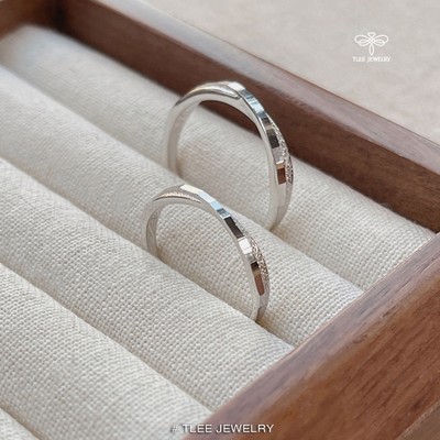 Nhẫn bạc TLEE, nhẫn đôi nam nữ phay chéo có size TLEE JEWELRY