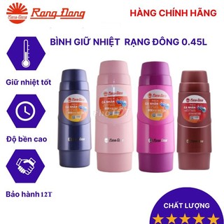 Phích Giữ Nhiệt Rạng Đông 450ml CHÍNH HÃNG Bình Giữ Nhiệt Rạng Đông, Giữ Nóng Tới 12h, Giữ Lạnh Tới 24h
