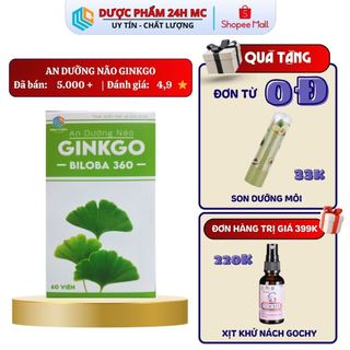 Hoạt huyết Dưỡng Não Ginkgo Biloba 360 giảm đau đầu, chóng mặt - 60 viên 