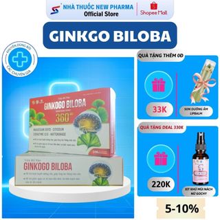 Bổ Não Ginkgo Biloba Hỗ Trợ Hoạt Huyết, Lưu Thông Máu Não, Giảm Rối Loạn Tiền Đình - Hộp 100 Viên