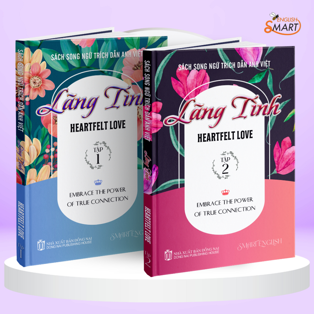 Bộ 2 Sách: Trích Dẫn Song Ngữ Anh - Việt: Heartfelt Love - Lãng Tình - Smart English Official