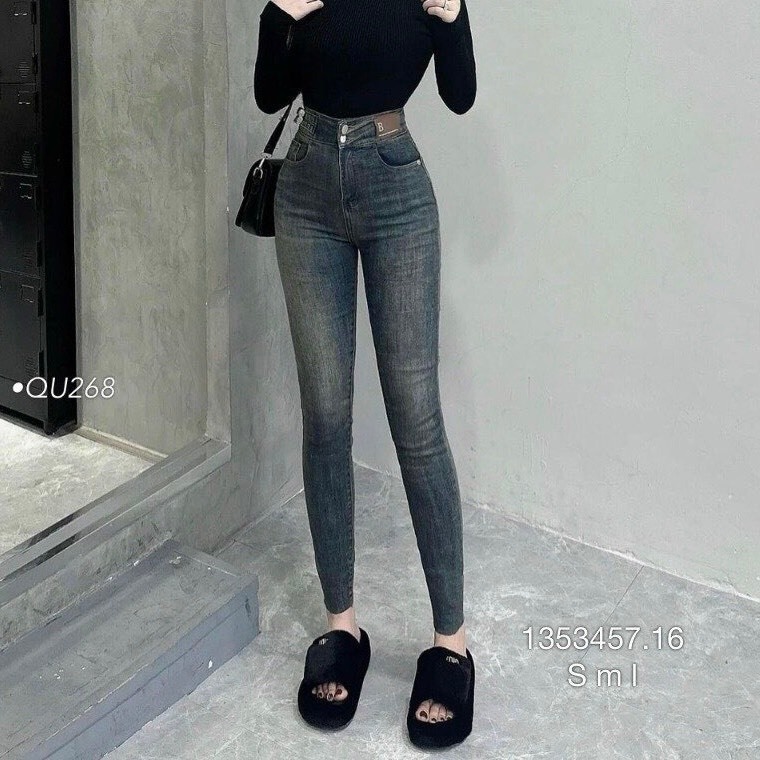 Quần jean nữ co giãn, quần bò lưng cao 9 tấc dáng ôm body cạp cao nhiều mẫu anhkhoi68_shop ms29