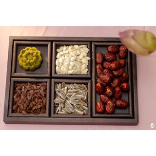 [BÁN SỈ] Combo bộ gồm 7 Khay trà decor trang trí bánh, khay gỗ thông sơn màu óc chó