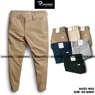 Quần Dài Nam Kaki RURUMEN Hàng VNXK Cao Cấp Màu Da Bò, Kem Nhạt, Kem Đậm, Đen, Xanh Đen, Xám