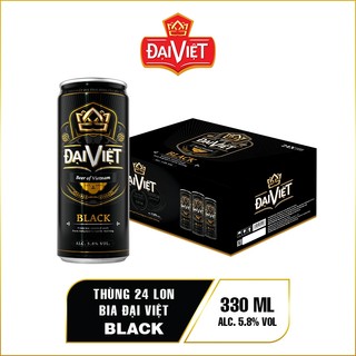 24 lon bia Đại Việt black lon 330ml