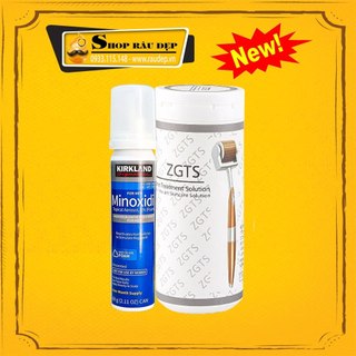 Combo - Hỗ Trợ Mọc Râu Tóc Hói Nhanh Minoxidil 5% Foam + Lăn Kim 0,5mm