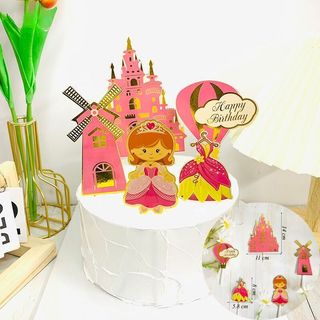 Set Cắm Công Chúa Lâu Đài Siêu Đẹp - Phụ Kiện Trang Trí Bánh Kem