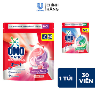  Combo 3 túi viên giặt tiện lợi OMO 3 trong 1 (30 viên/túi)