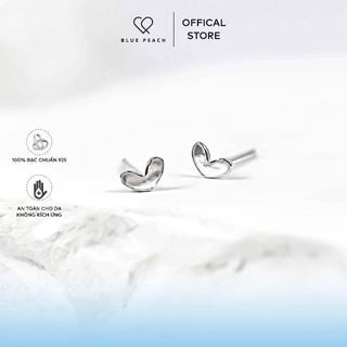 Khuyên Tai Bạc Blue Peach Tini Heart KT340