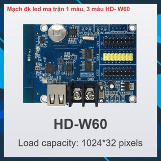 Card hd w60 điều khiển led ma trận 1 màu, 3 màu
