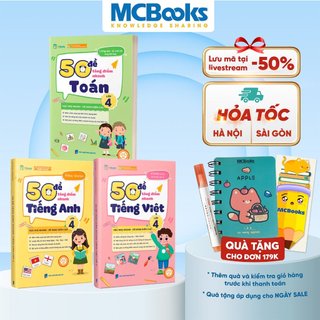 Sách - 50 Đề tăng nhanh điểm 3 môn lớp 4 - Toán - Tiếng Việt - Tiếng Anh - Phân Loại lẻ/combo