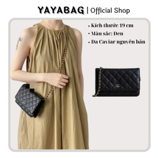⛔️ túi đeo chéo woc chuỗi da caviar khoá vàng clutch cầm tay - size 19cm