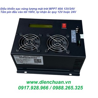 Điều khiển sạc pin năng lượng mặt trời mppt40a 12v/24v